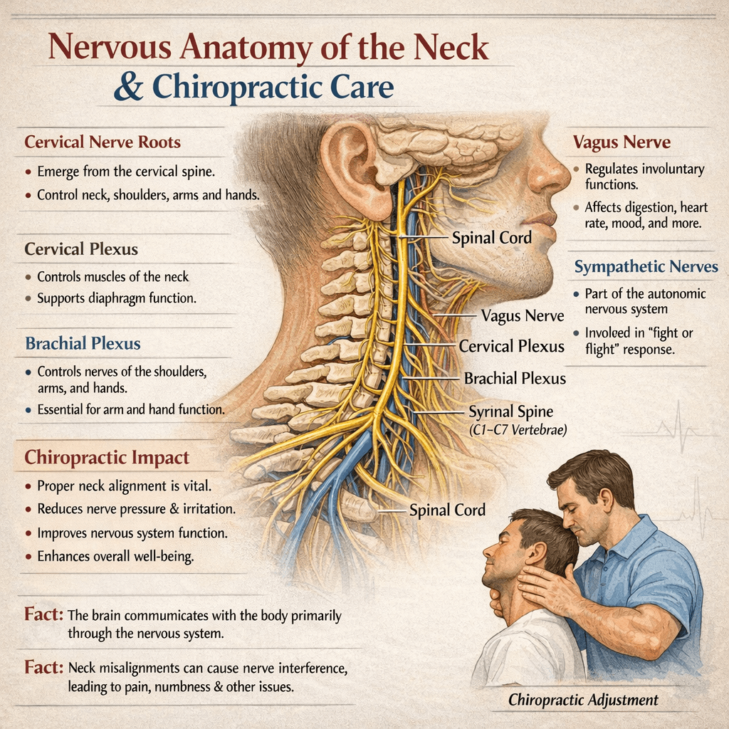 Image illustrating the human nervous system directly at the neck
